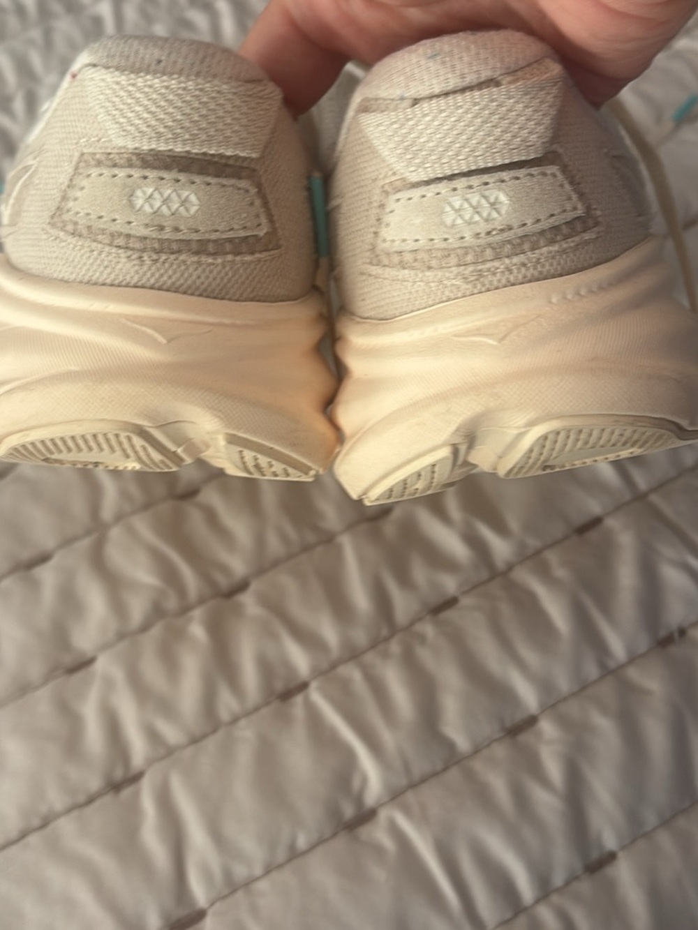 Hoka Women's Sneakers in Light Beige with Cream Sole